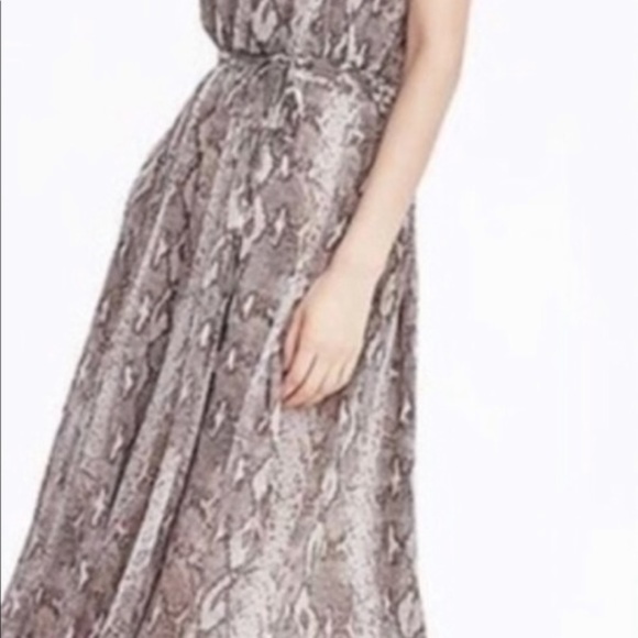 Banana Republic Animal Snake Python Print Blouson Waist Flowy Slip Dress XS PXS - Picture 9 of 10